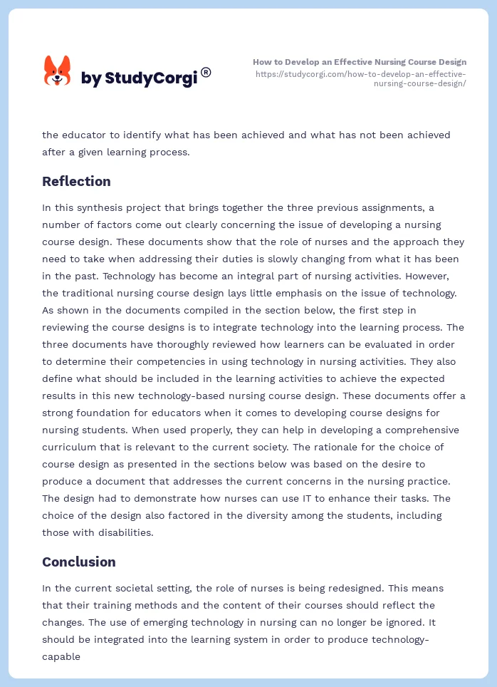 How to Develop an Effective Nursing Course Design. Page 2