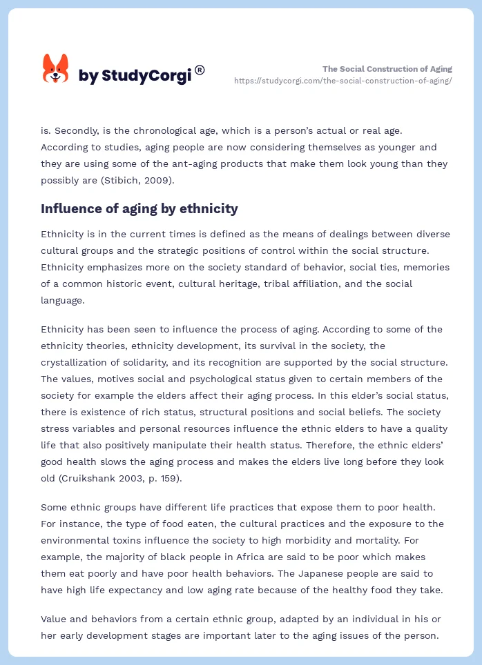 The Social Construction of Aging. Page 2