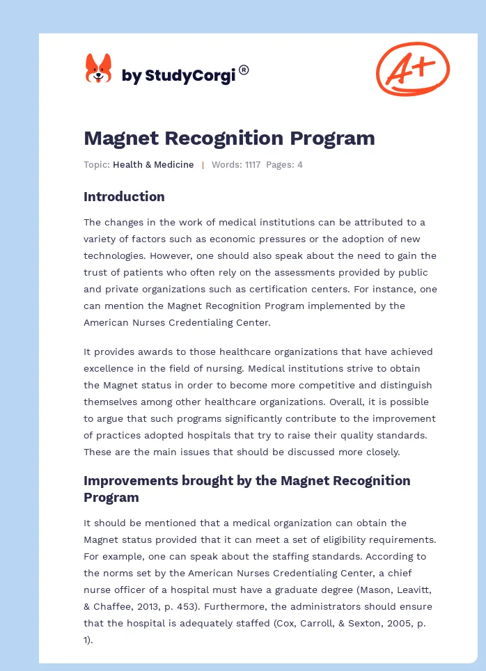 Magnet Recognition Program. Page 1
