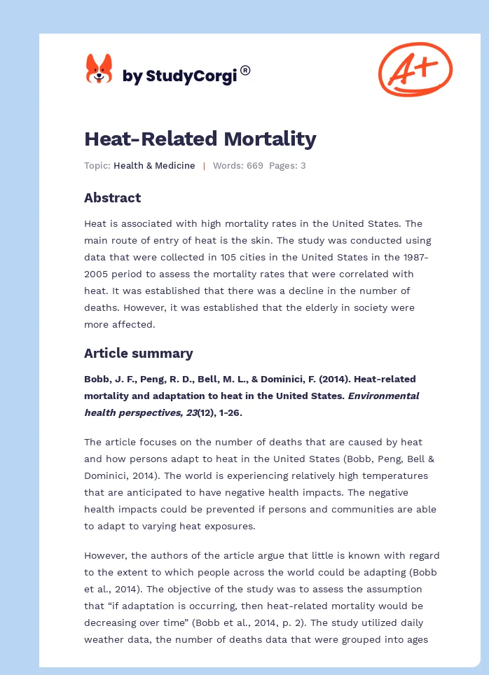 Heat-Related Mortality. Page 1