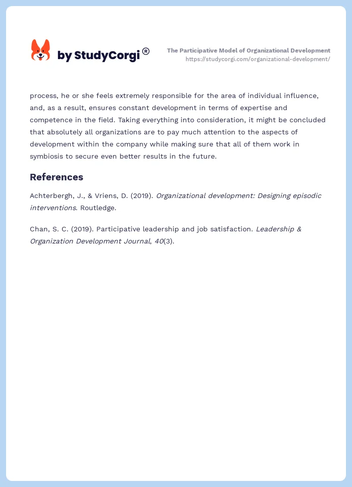 The Participative Model of Organizational Development. Page 2