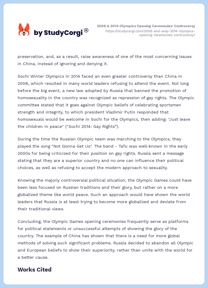 2008 & 2014 Olympics Opening Ceremonies' Controversy. Page 2
