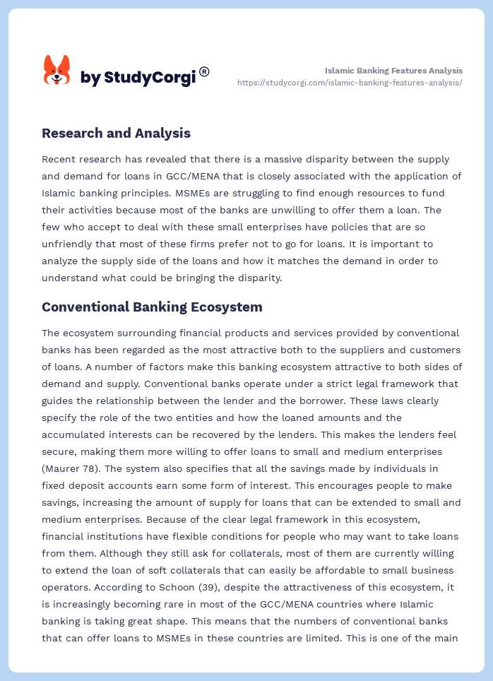 Islamic Banking Features Analysis. Page 2