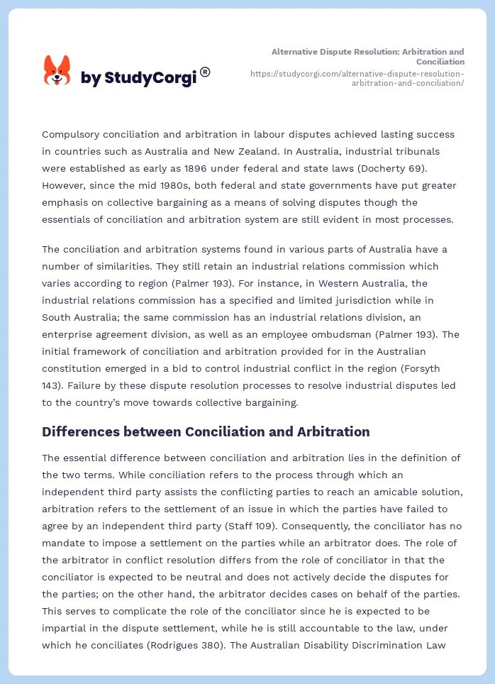 Alternative Dispute Resolution: Arbitration and Conciliation. Page 2