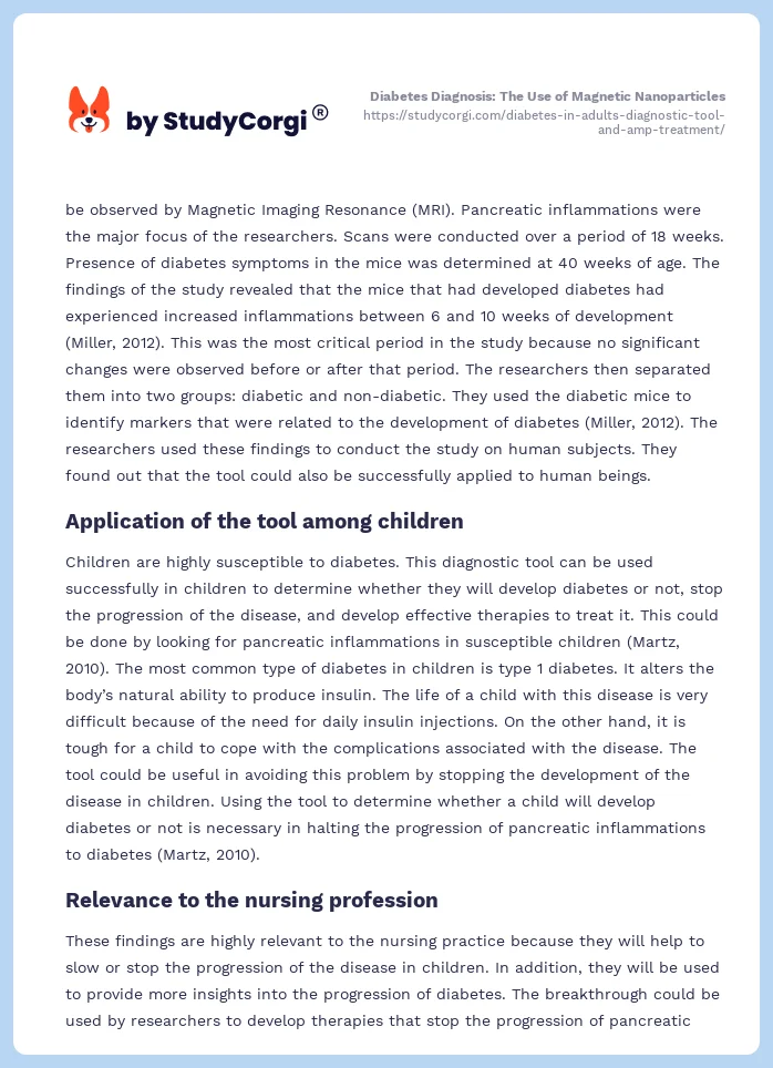 Diabetes Diagnosis: The Use of Magnetic Nanoparticles. Page 2