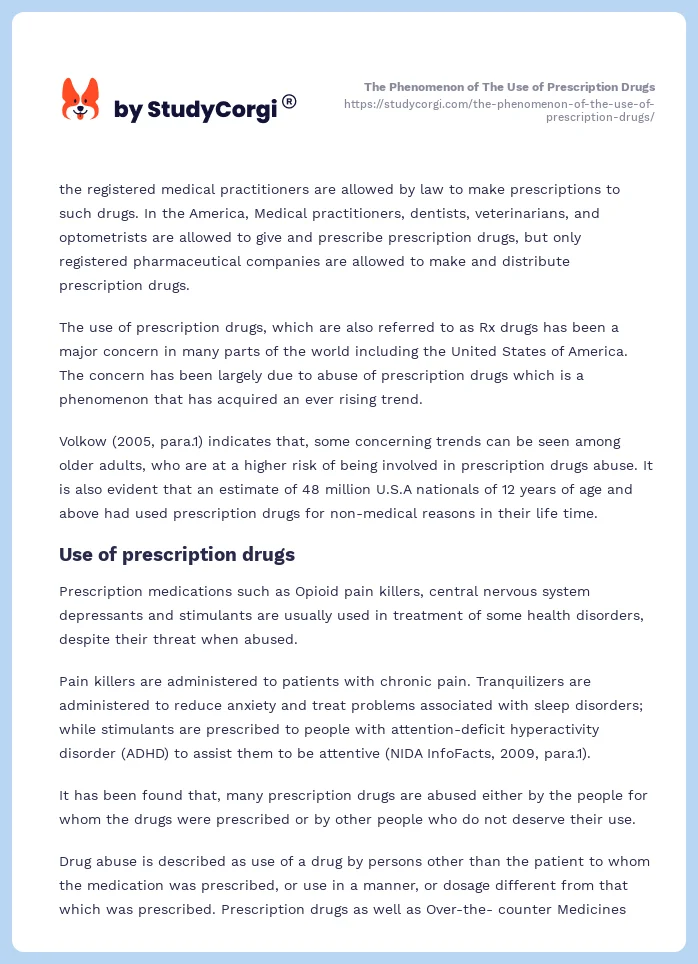 The Phenomenon of The Use of Prescription Drugs. Page 2
