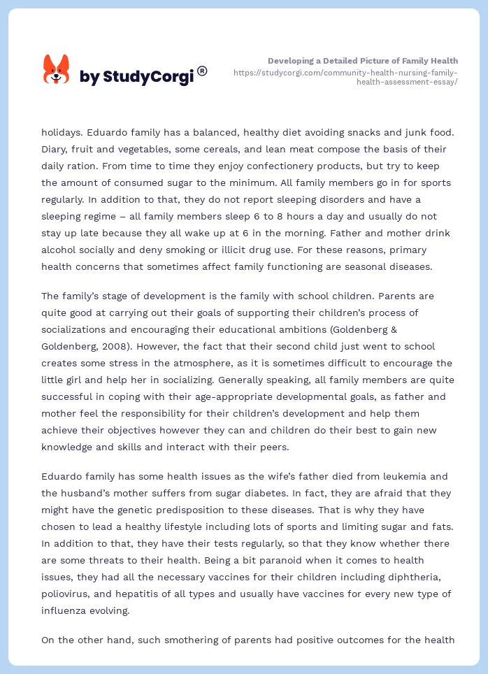 Developing a Detailed Picture of Family Health. Page 2