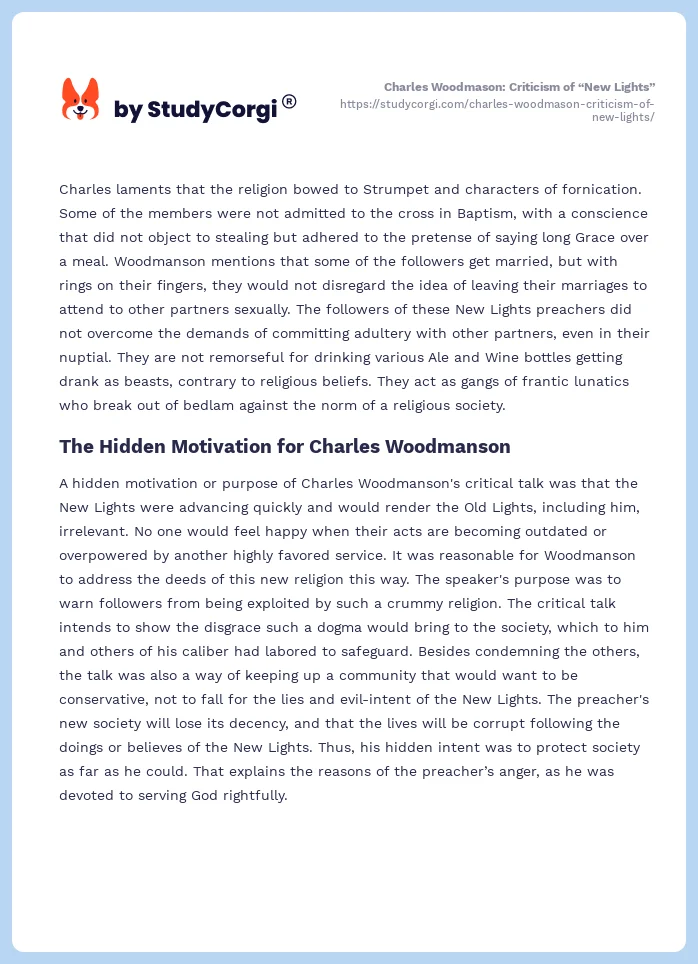 Charles Woodmason: Criticism of “New Lights”. Page 2