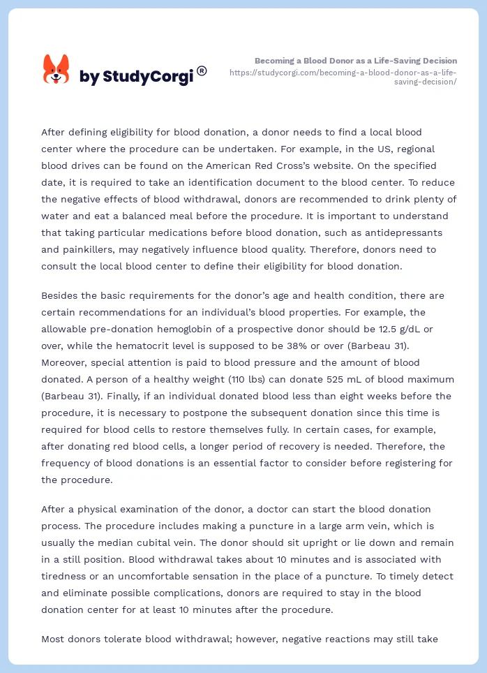 Becoming a Blood Donor as a Life-Saving Decision. Page 2
