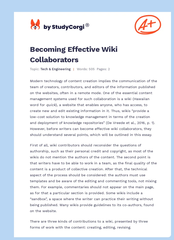 Becoming Effective Wiki Collaborators. Page 1