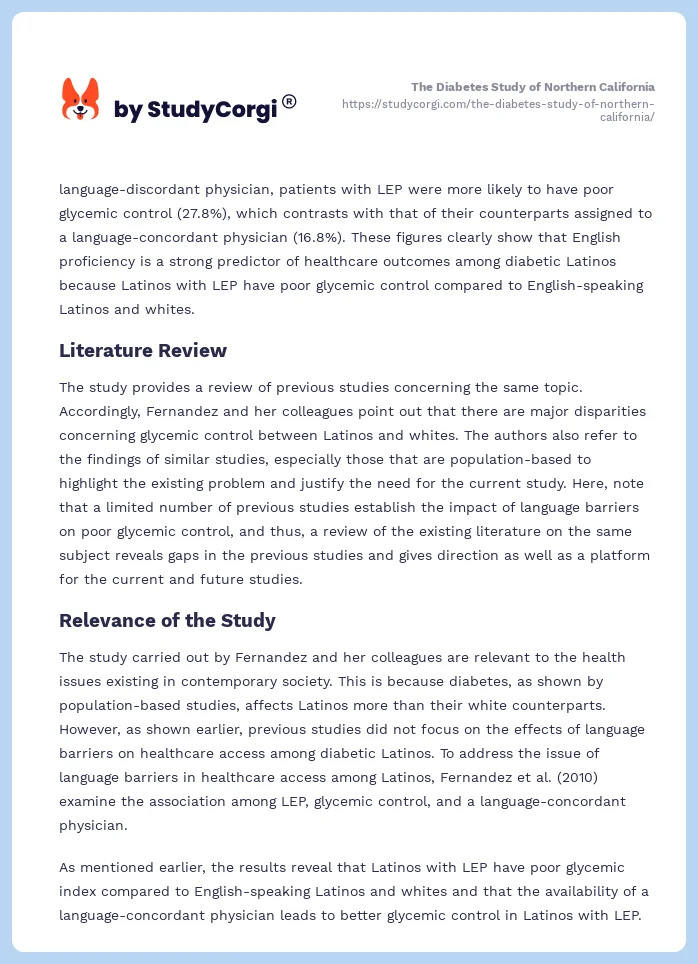 The Diabetes Study of Northern California. Page 2