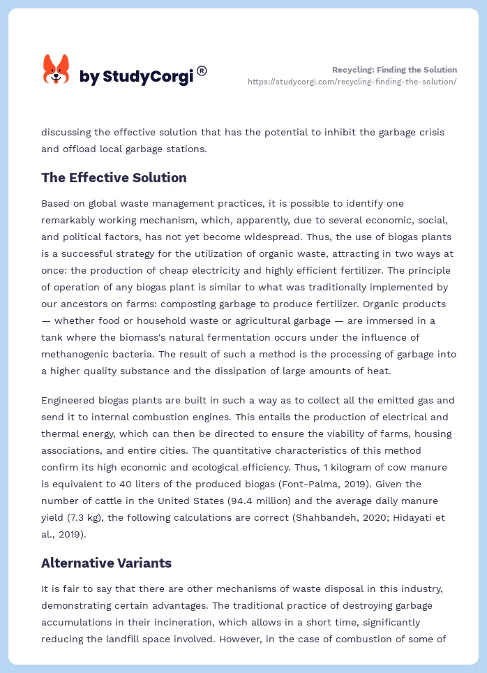 Recycling: Finding the Solution. Page 2
