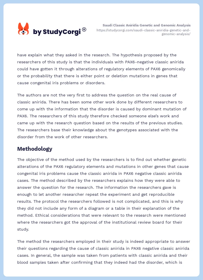 Saudi Classic Aniridia Genetic and Genomic Analysis. Page 2