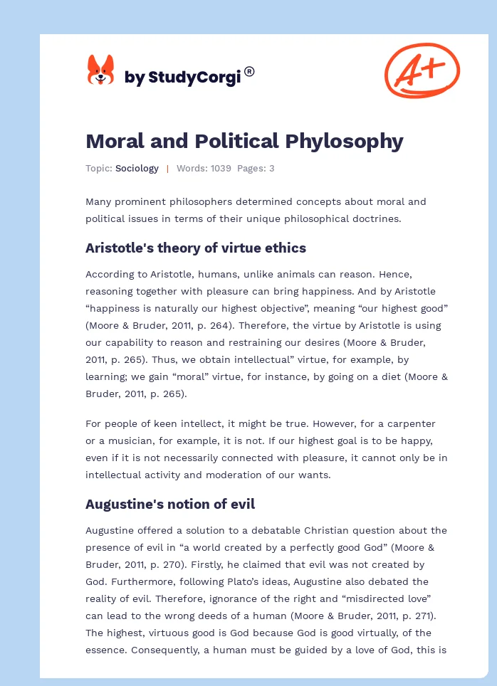 Moral and Political Phylosophy. Page 1