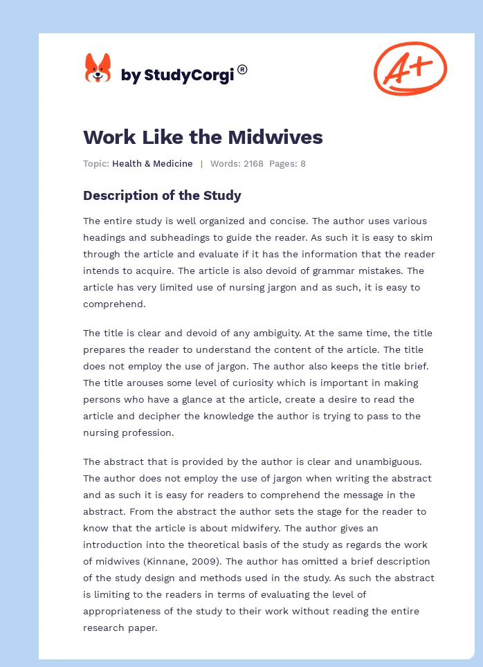 Work Like the Midwives. Page 1
