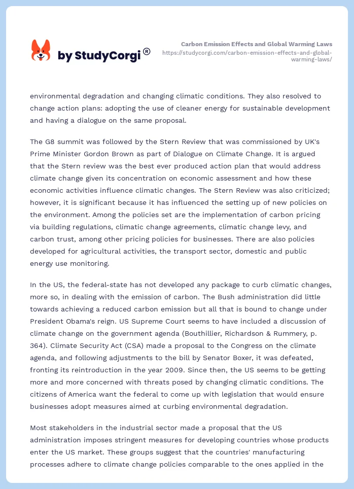 Carbon Emission Effects and Global Warming Laws. Page 2