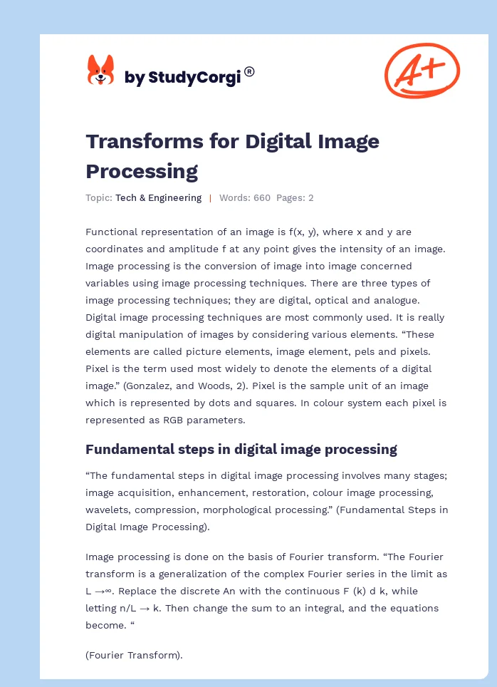 Transforms for Digital Image Processing. Page 1