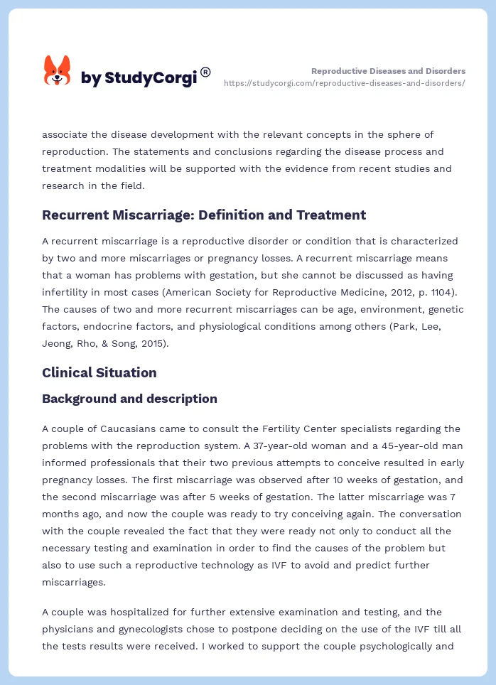 Reproductive Diseases and Disorders. Page 2