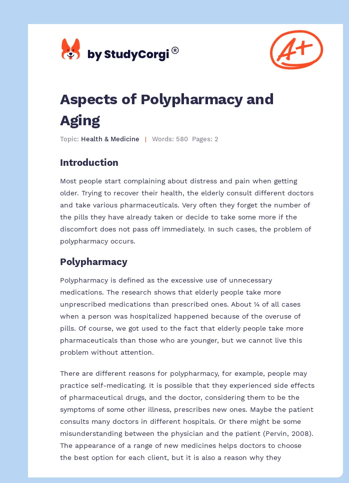 Aspects of Polypharmacy and Aging. Page 1