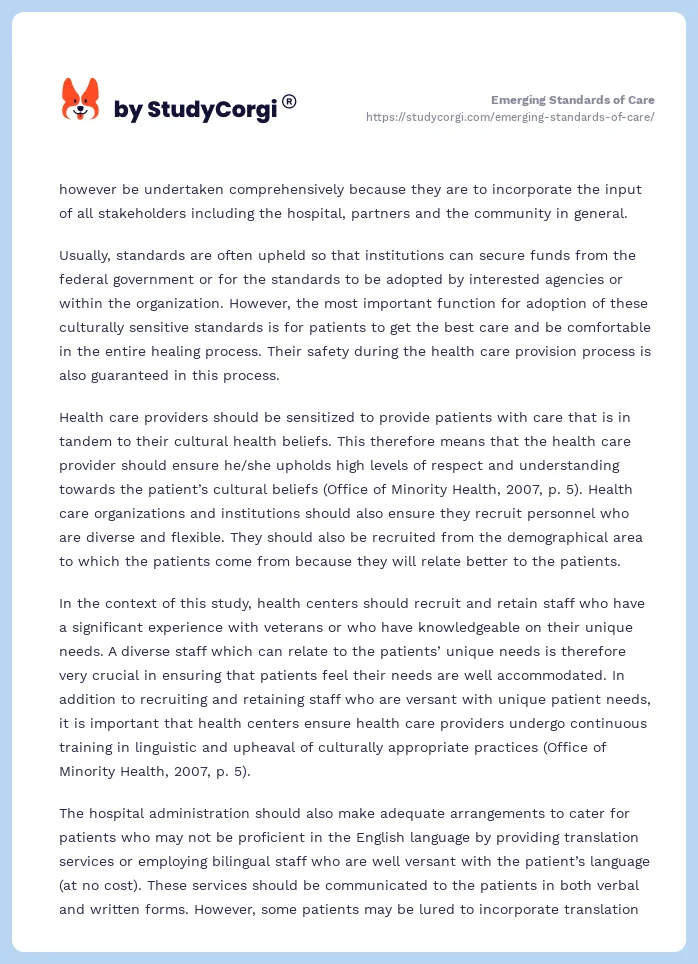 Emerging Standards of Care. Page 2