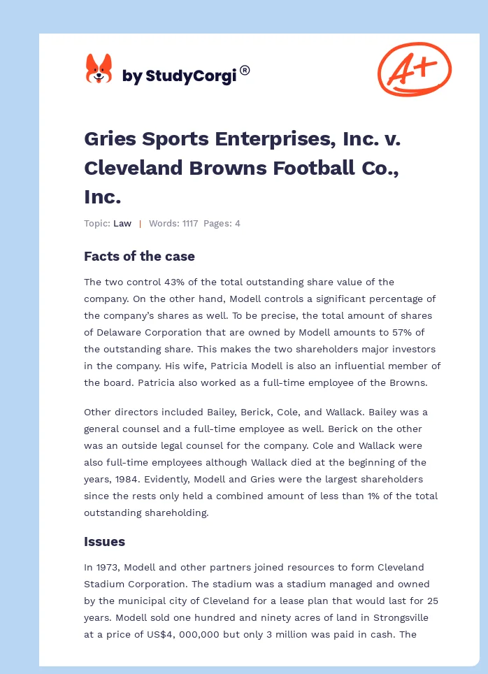 Gries Sports Enterprises, Inc. v. Cleveland Browns Football Co., Inc.. Page 1