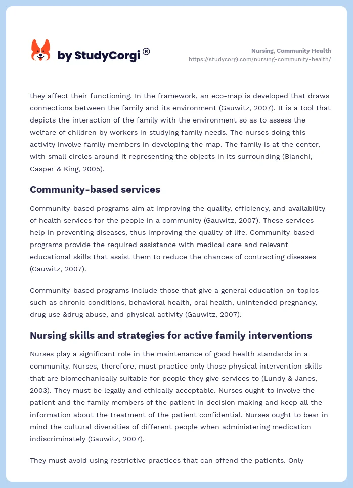 Nursing, Community Health. Page 2