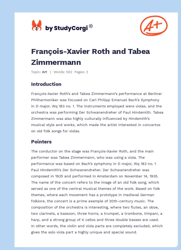 François-Xavier Roth and Tabea Zimmermann. Page 1