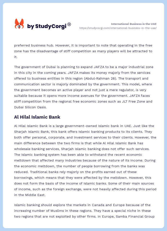 International Business in the UAE. Page 2