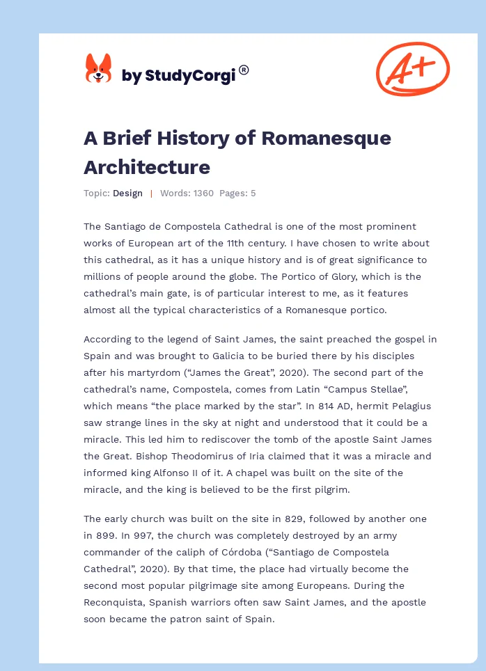 A Brief History of Romanesque Architecture. Page 1