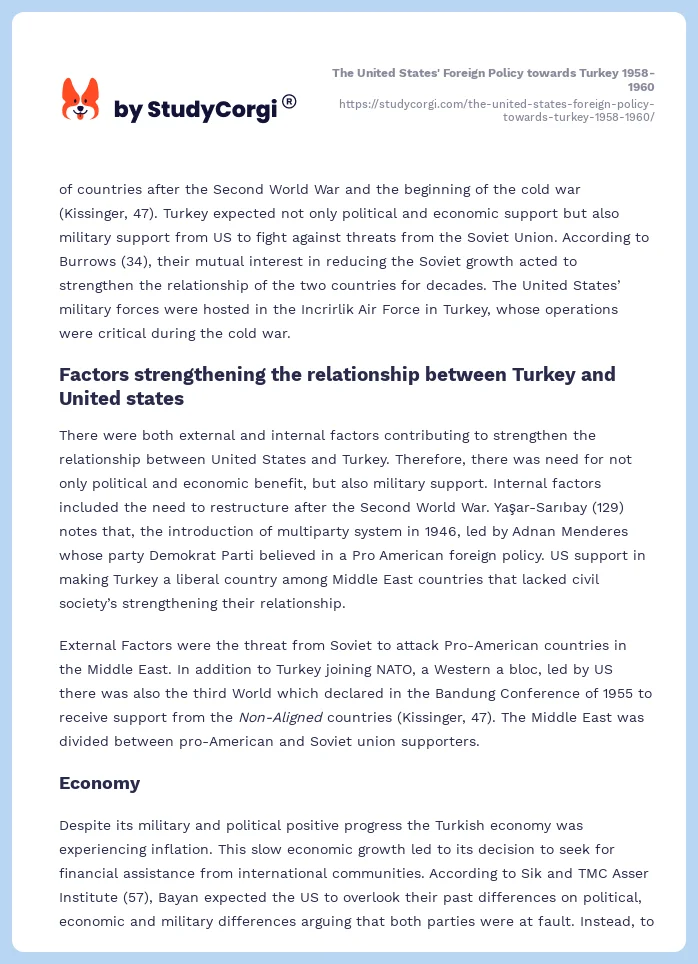 The United States' Foreign Policy towards Turkey 1958-1960. Page 2