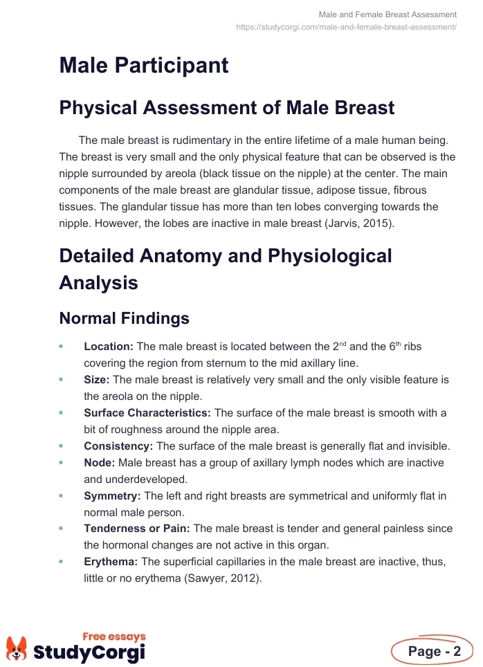 Male and Female Breast Assessment. Page 2