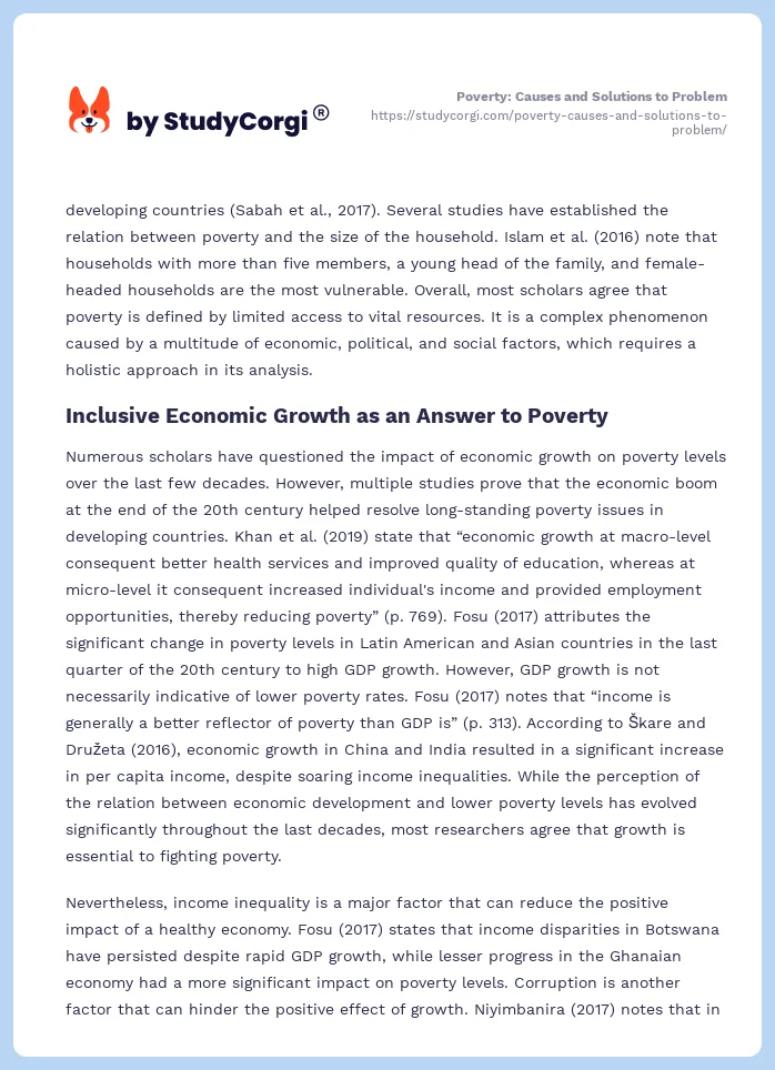 Poverty: Causes and Solutions to Problem. Page 2