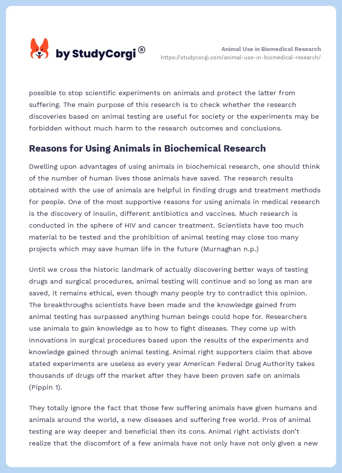 Animal Use in Biomedical Research. Page 2