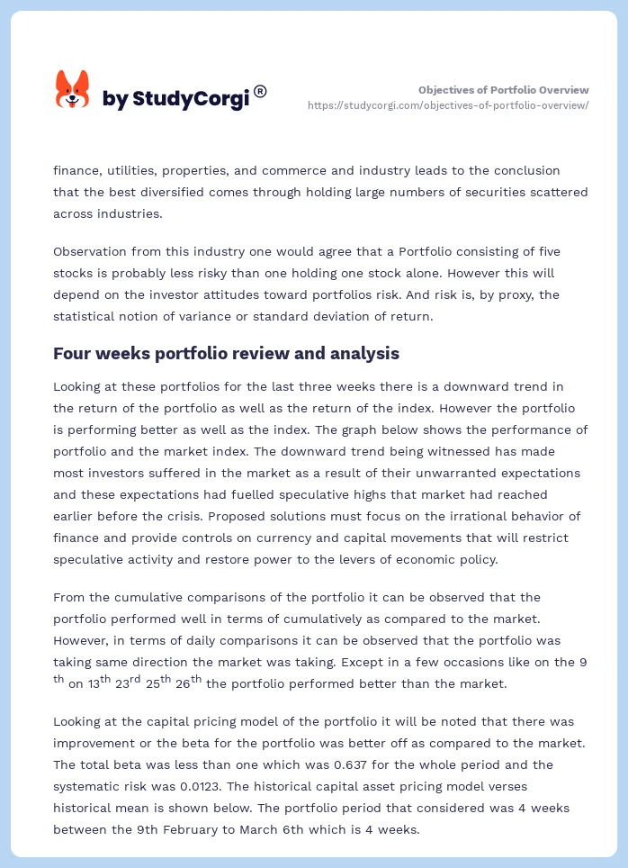Objectives of Portfolio Overview. Page 2