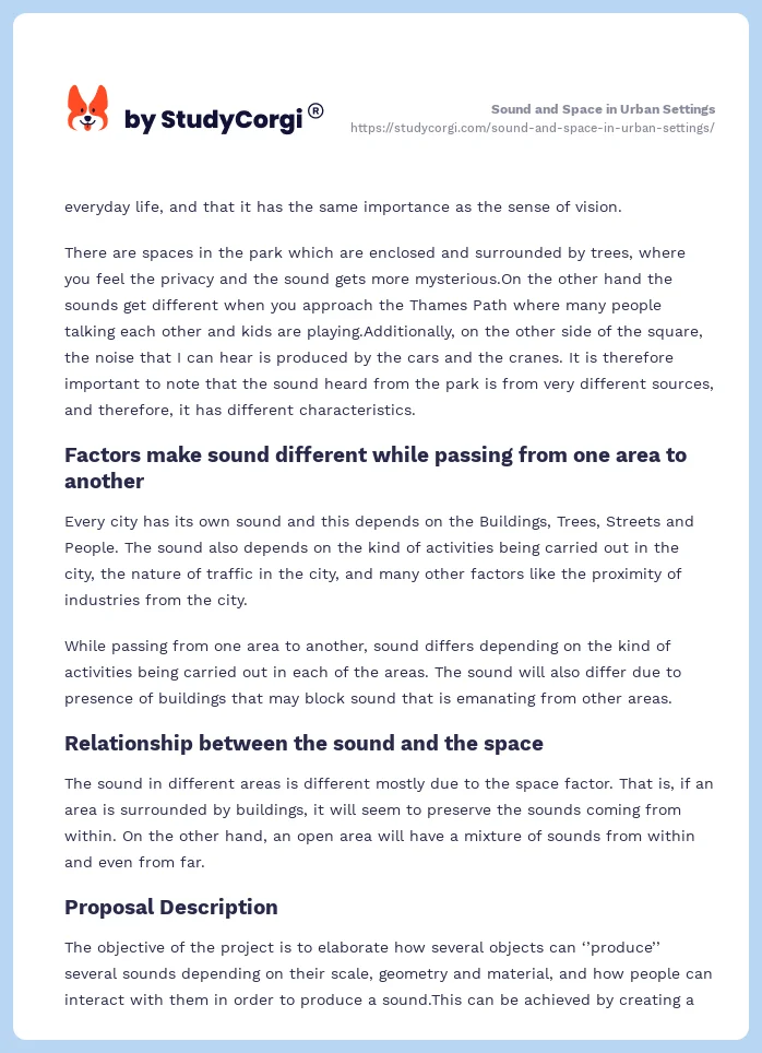 Sound and Space in Urban Settings. Page 2