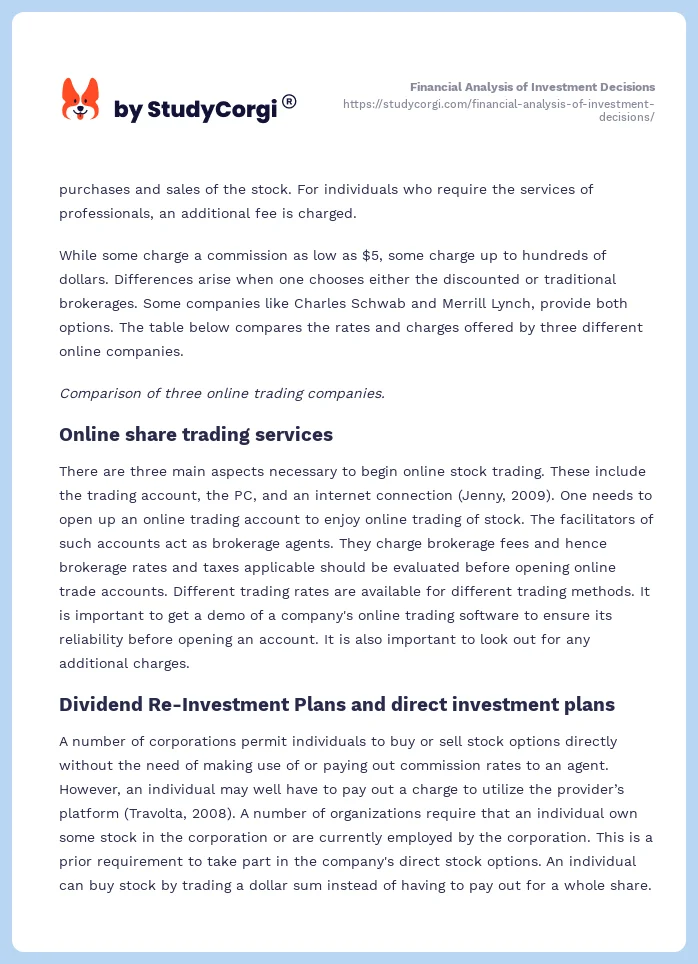 Financial Analysis of Investment Decisions. Page 2