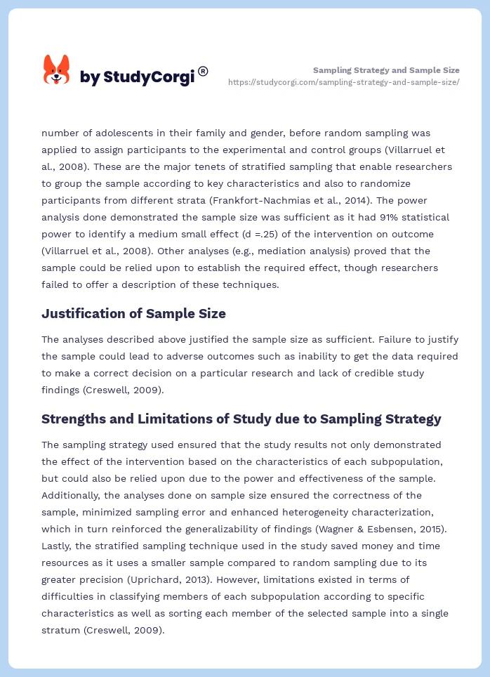 Sampling Strategy and Sample Size. Page 2