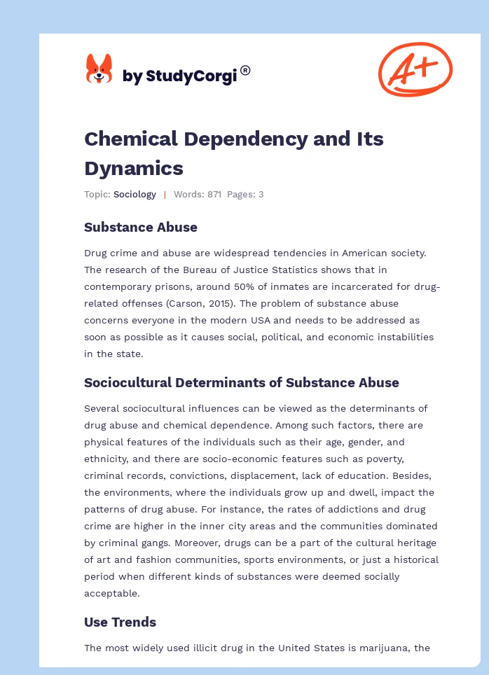 Chemical Dependency and Its Dynamics. Page 1