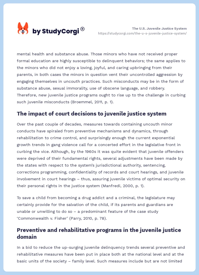 The U.S. Juvenile Justice System. Page 2
