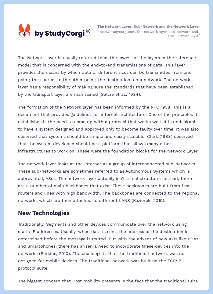 The Network Layer: Sub-Network and the Network Layer. Page 2