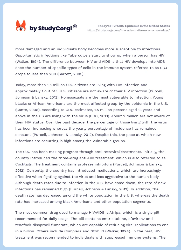 Today's HIV/AIDS Epidemic in the United States. Page 2