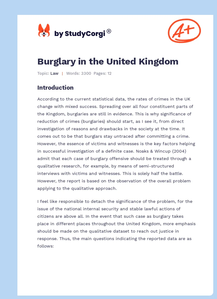 Burglary in the United Kingdom. Page 1