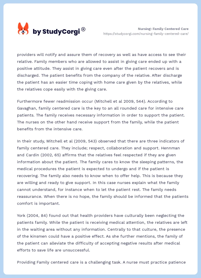 Nursing: Family Centered Care. Page 2