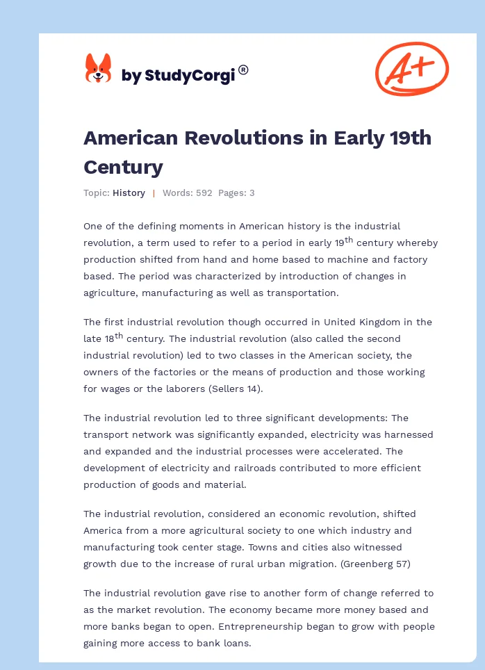 American Revolutions in Early 19th Century. Page 1