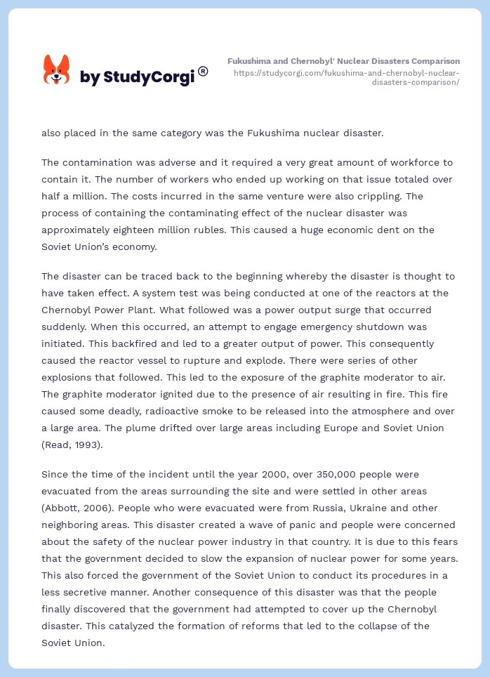 Fukushima and Chernobyl' Nuclear Disasters Comparison. Page 2