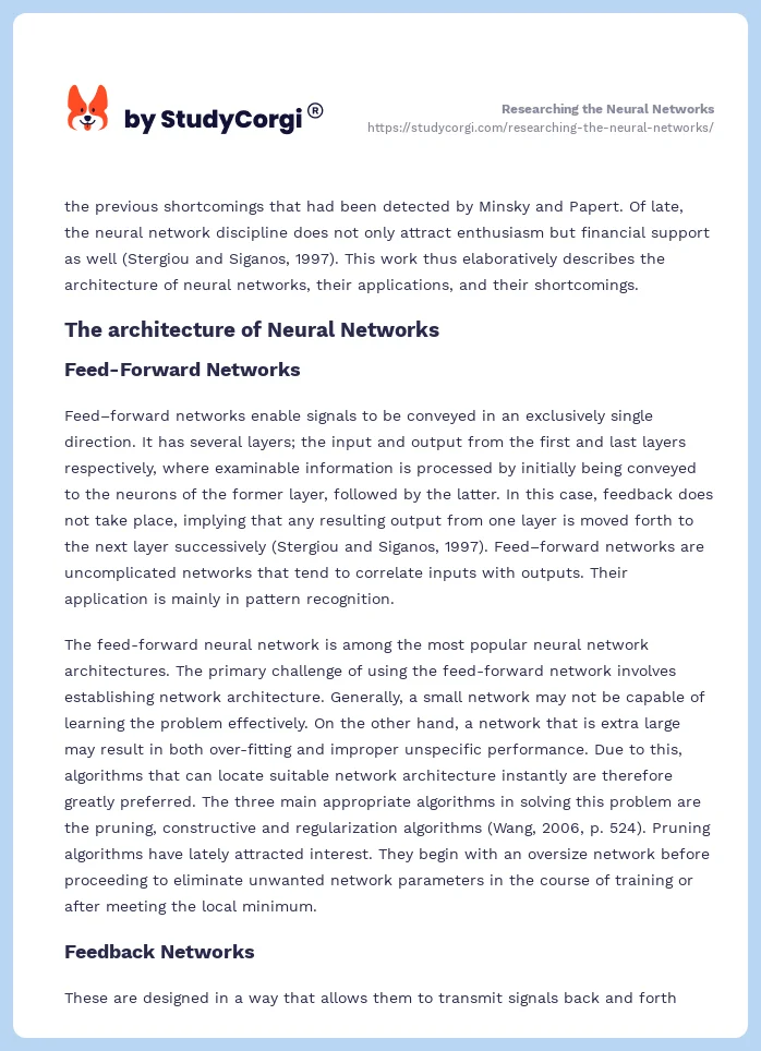 Researching the Neural Networks. Page 2