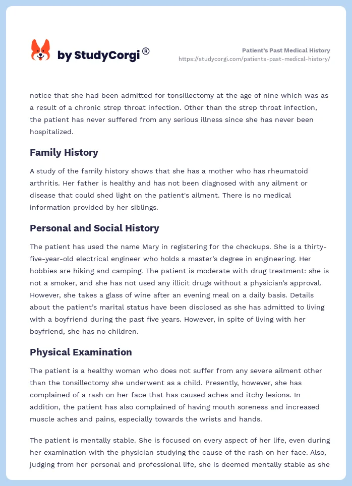 Patient’s Past Medical History. Page 2