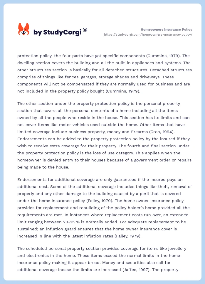Homeowners Insurance Policy. Page 2