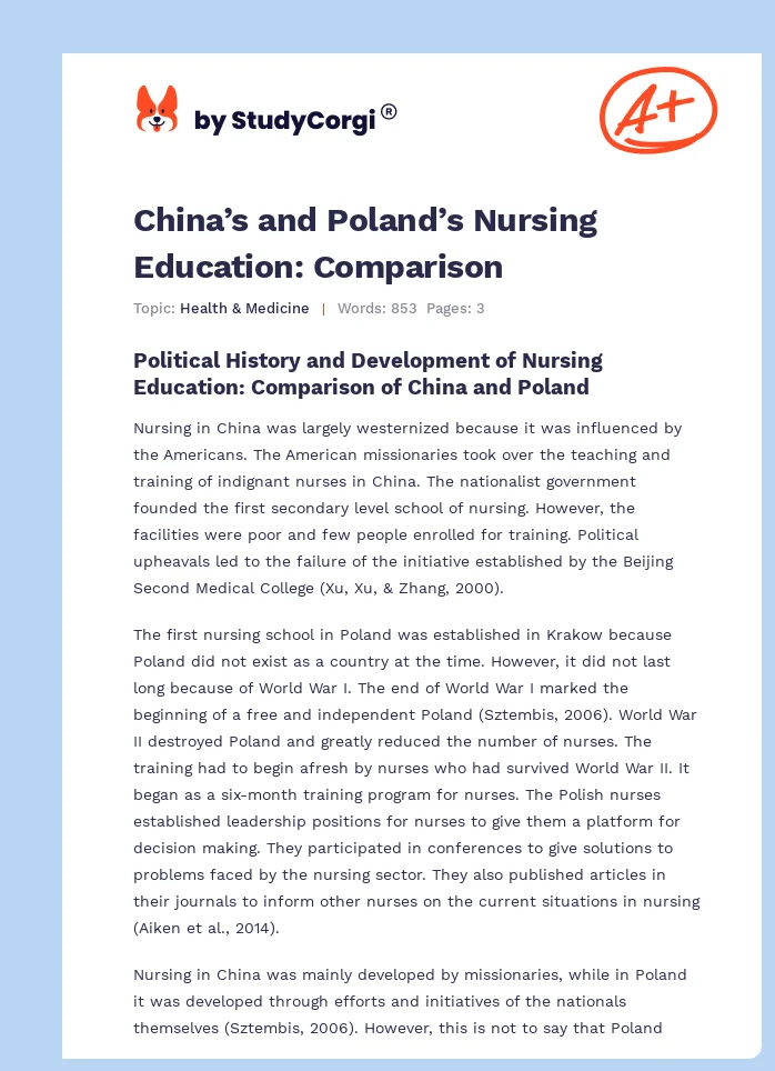 China’s and Poland’s Nursing Education: Comparison. Page 1