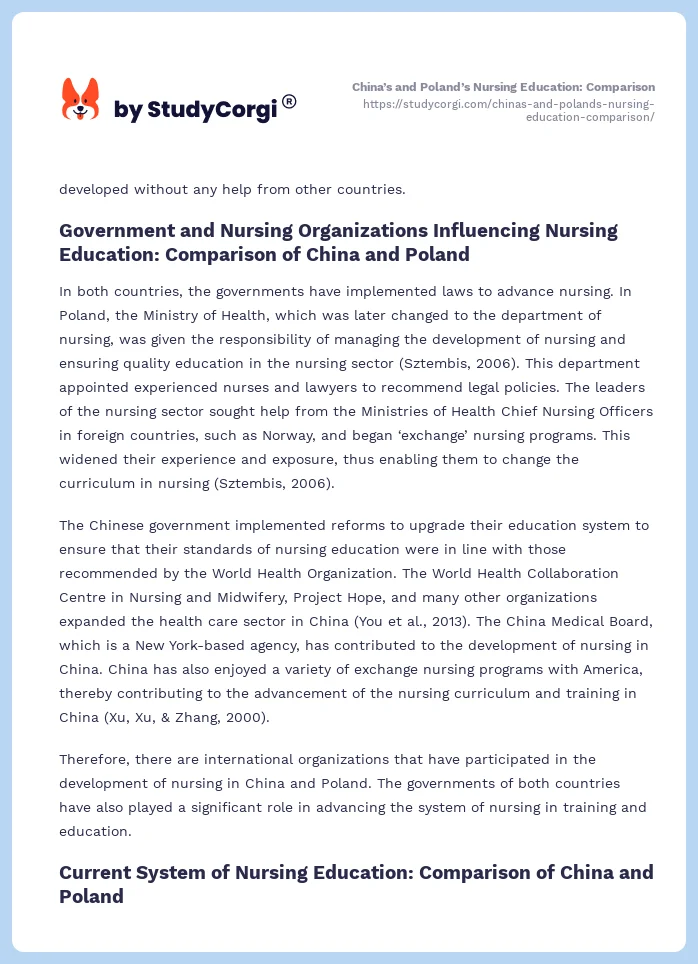 China’s and Poland’s Nursing Education: Comparison. Page 2